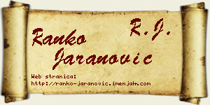 Ranko Jaranović vizit kartica